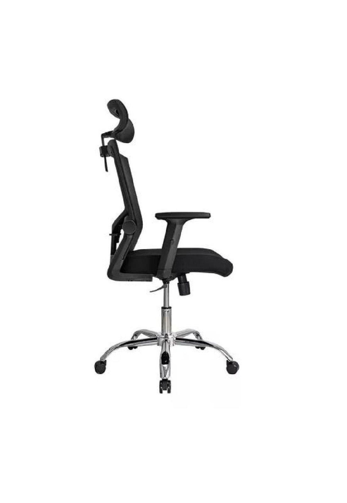 Silla de oficina presidente Ergonomus Delphi base cromada color negro-3
