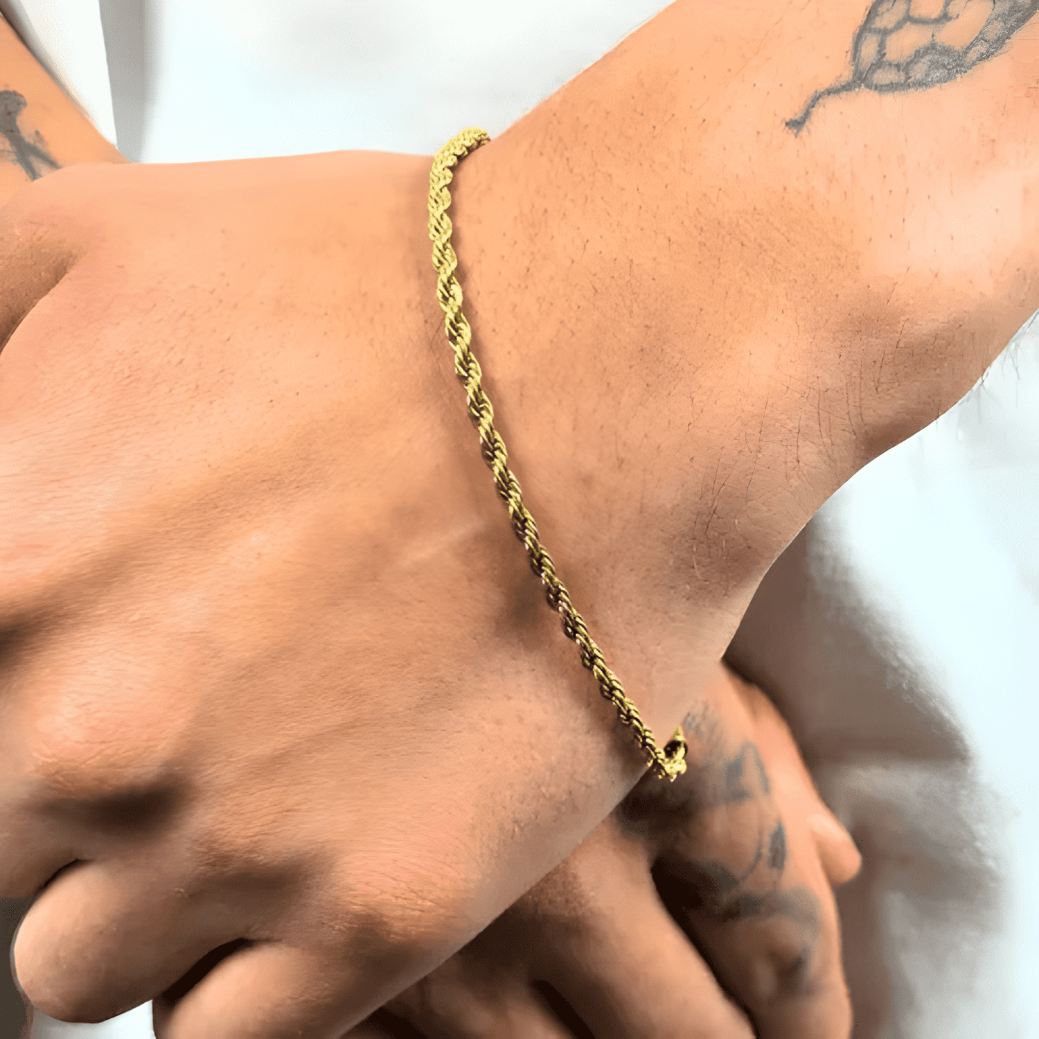 Pulsera rope oro 3mm diámetro 5 CM largo 20 CM Amarillo #2-3