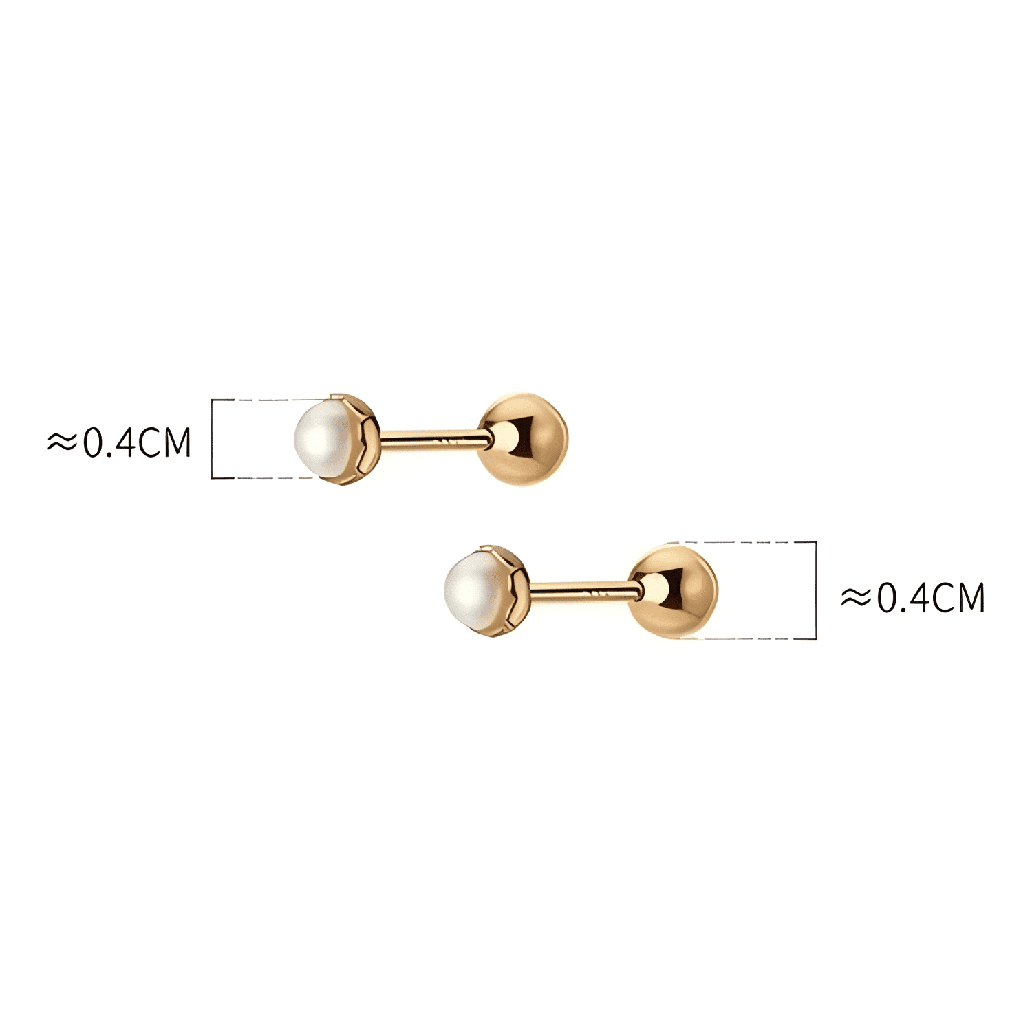 Aros 18 Kilates (18k) Para Bebe Atornillados #3-1