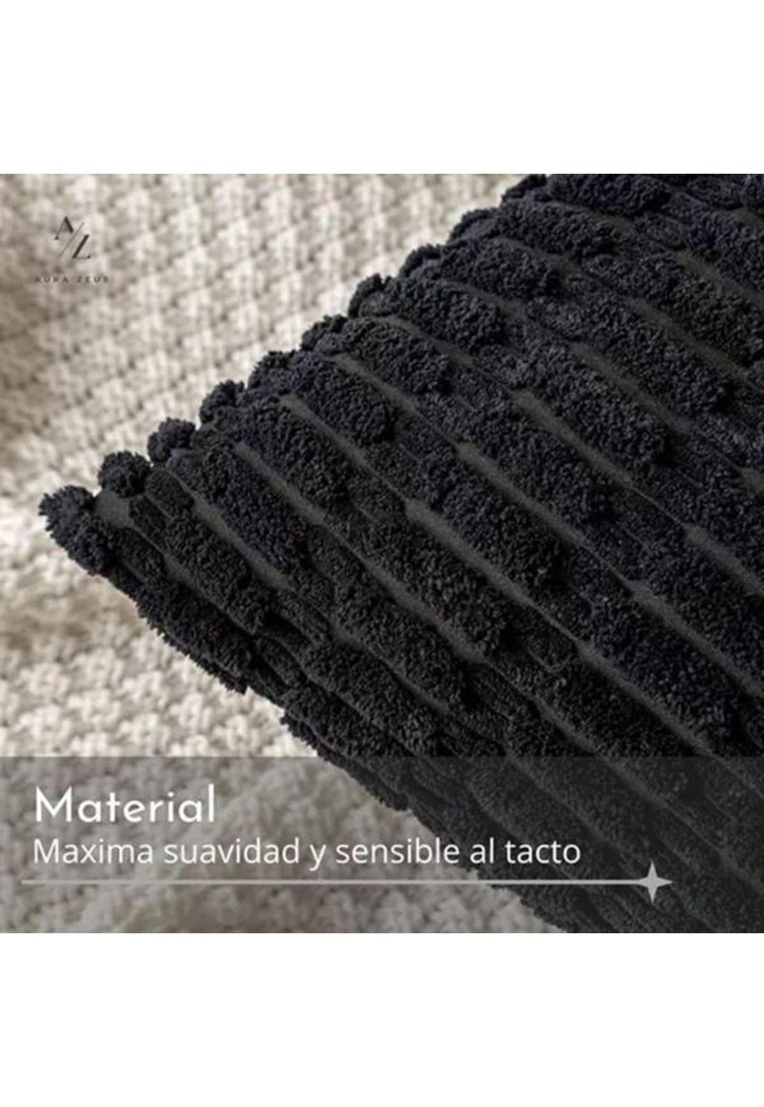Pack de 2 Fundas de Almohadas Cojín 45x45 cm con Diseño Suave para Sillón y Cama Negro-2