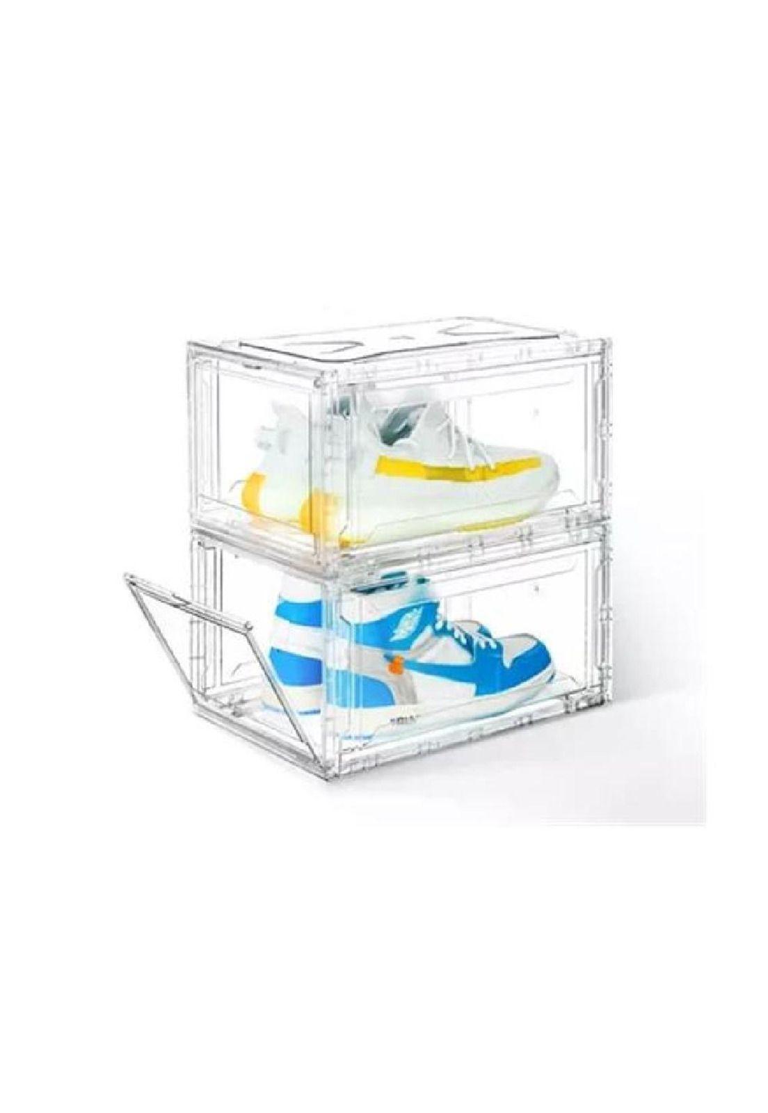 Caja organizadora transparente apilable para zapatos-0