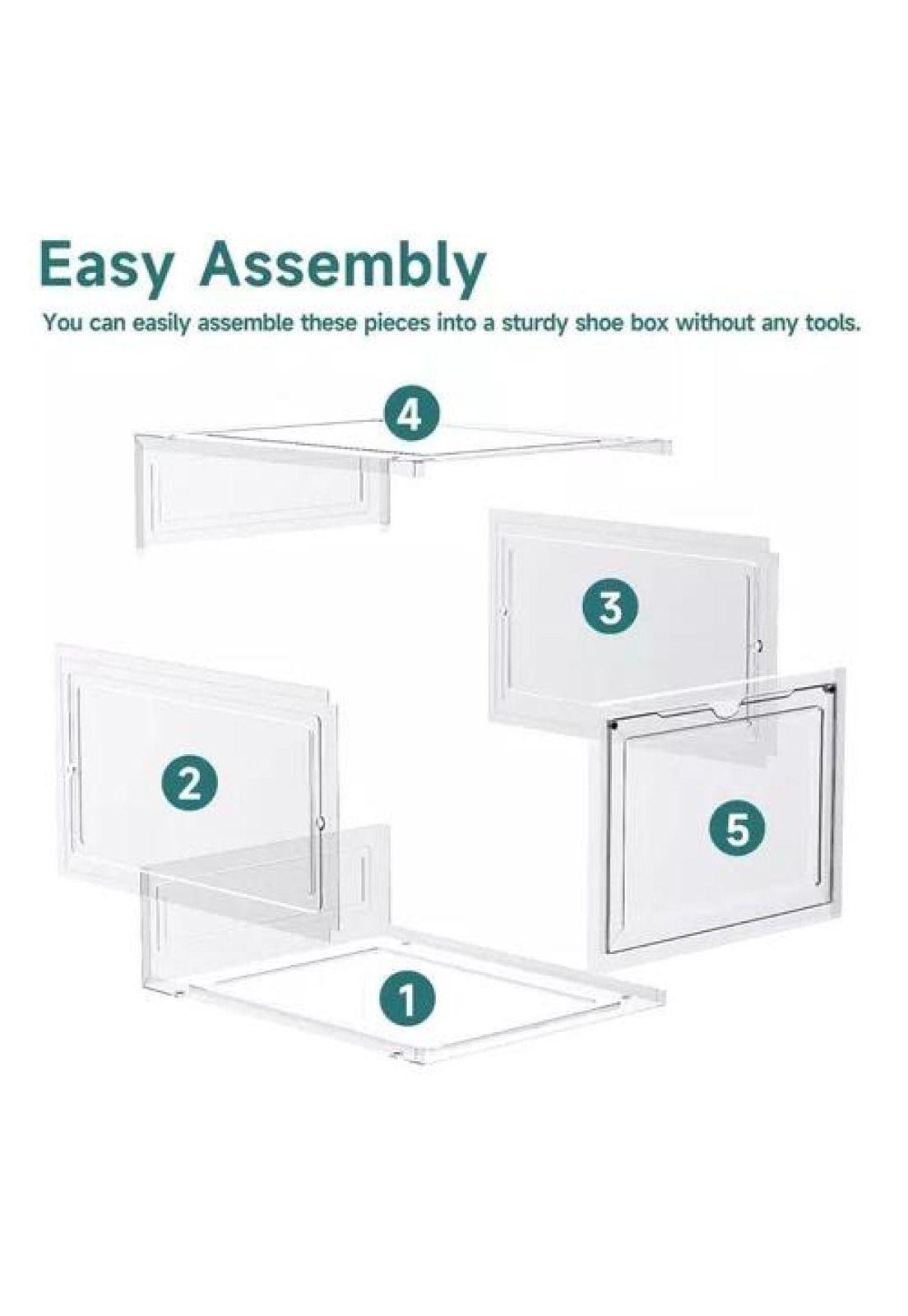 Caja organizadora transparente apilable para zapatos-5