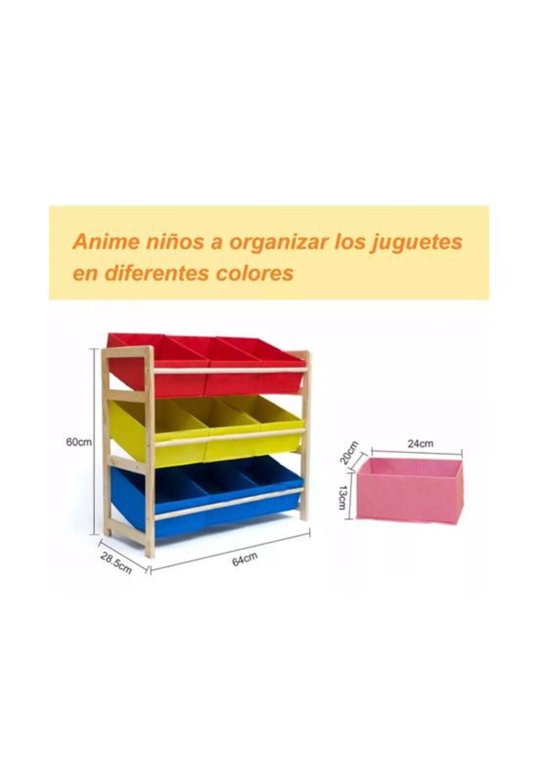 Estante infantil organizador de juguetes, repisa 64x28.5x60 cm, multicolor-2