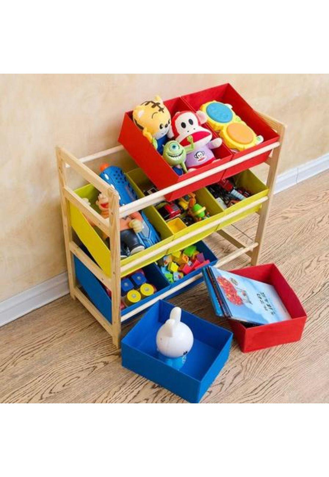 Estante infantil organizador de juguetes, repisa 64x28.5x60 cm, multicolor-3