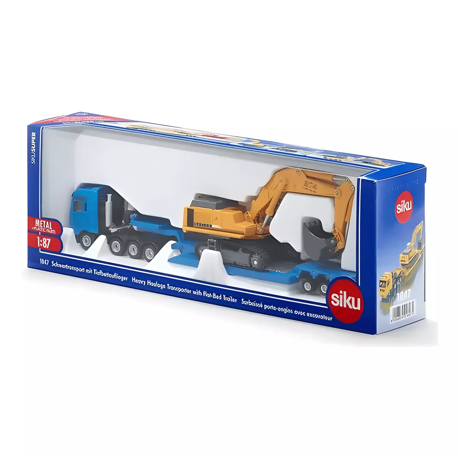 Camión MAN cama baja con excavadora Liebherr 1:87-1