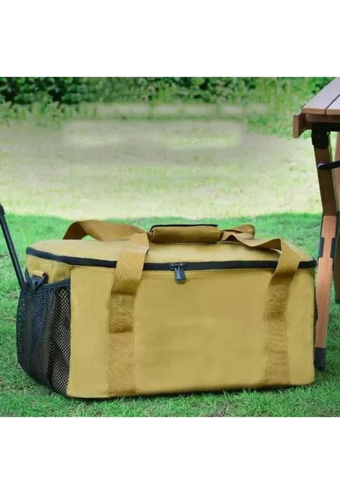 Canasta picnic cooler mochila bolso térmica plegable café-3