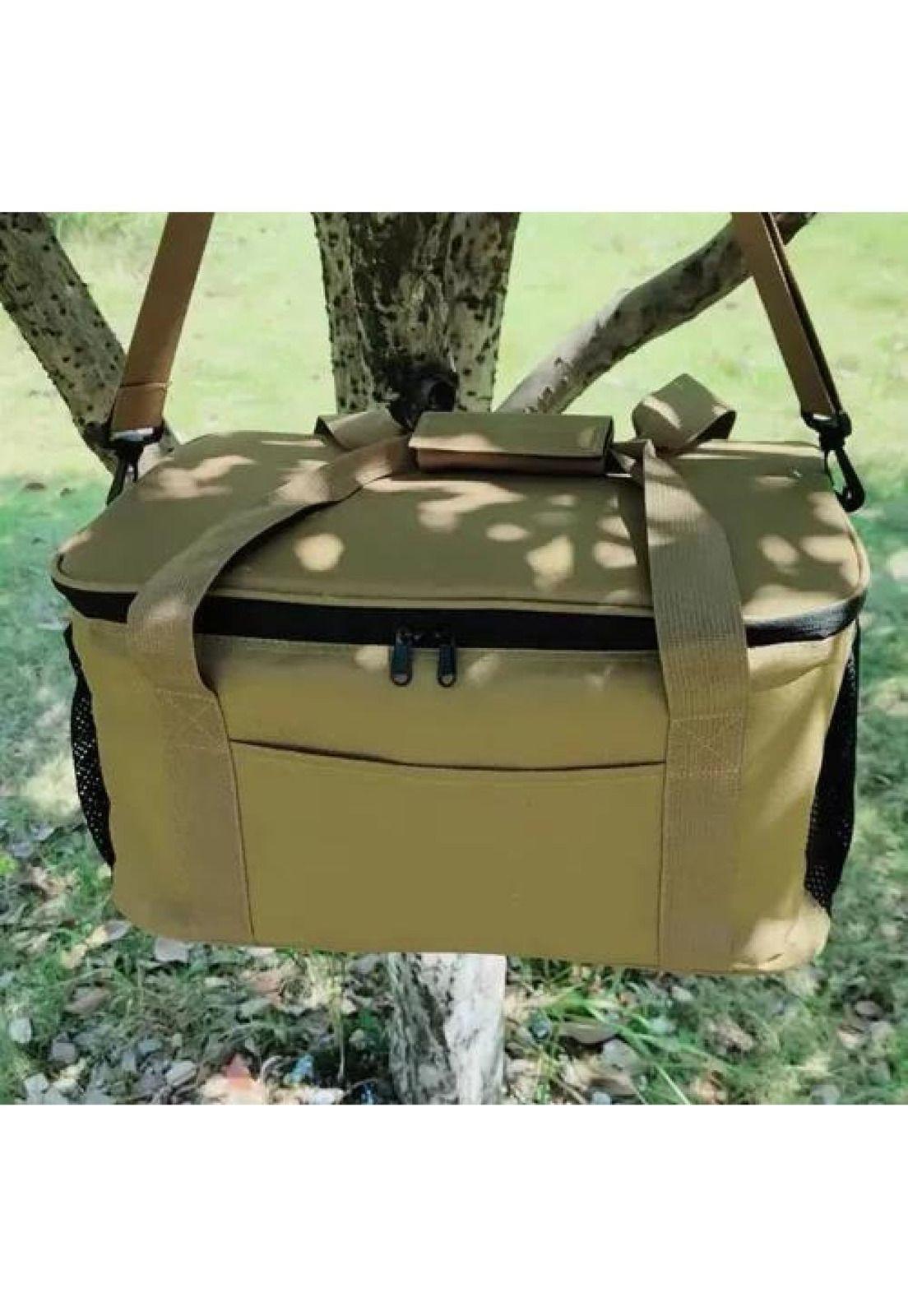 Canasta picnic cooler mochila bolso térmica plegable café-5