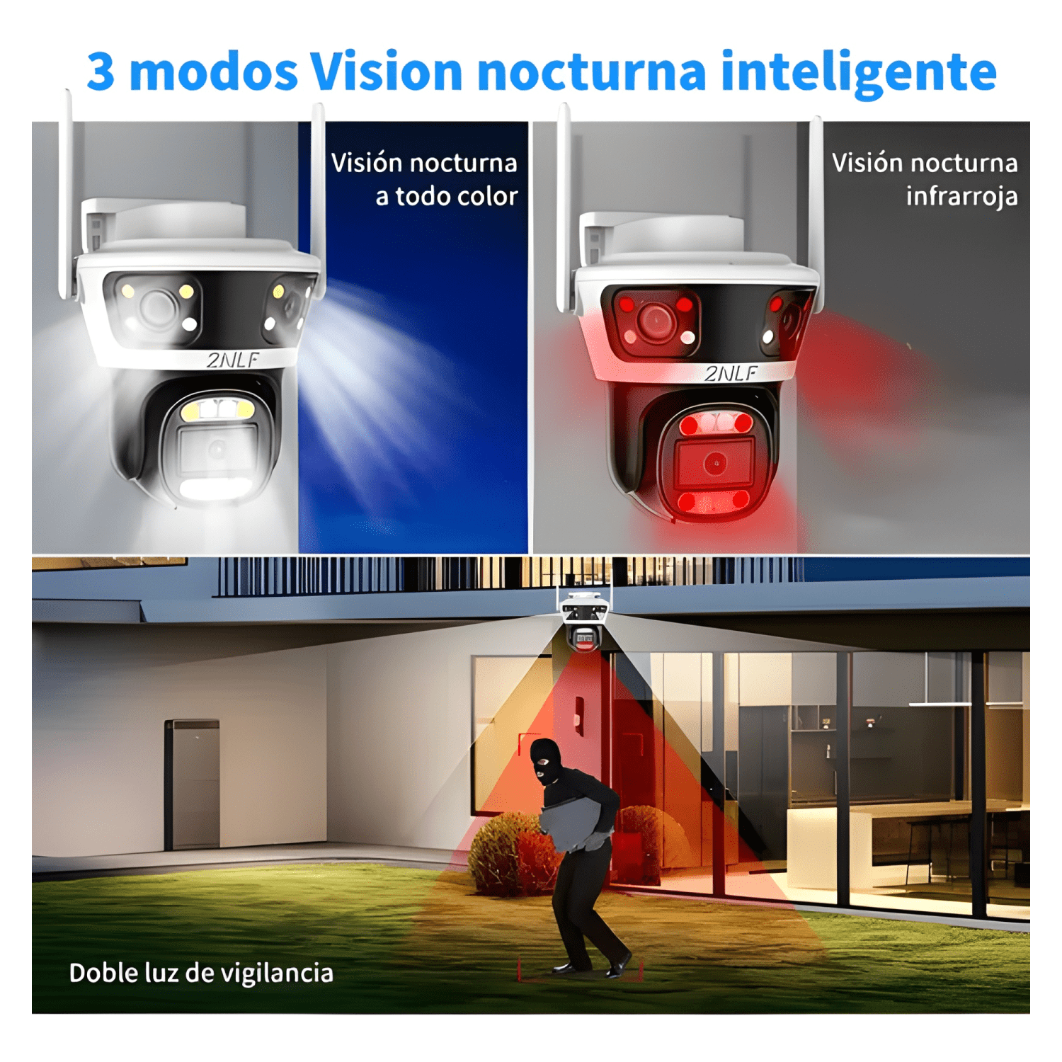 2nlf® 12mp Cámara de Seguridad Exterior Wifi Ip 360 3-4