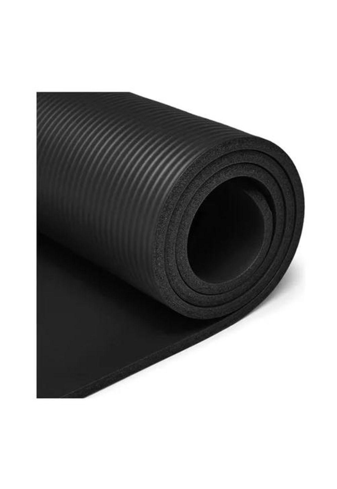 Mat de Yoga de 10 mm - Extra Grueso y Largo, Color Negro-0