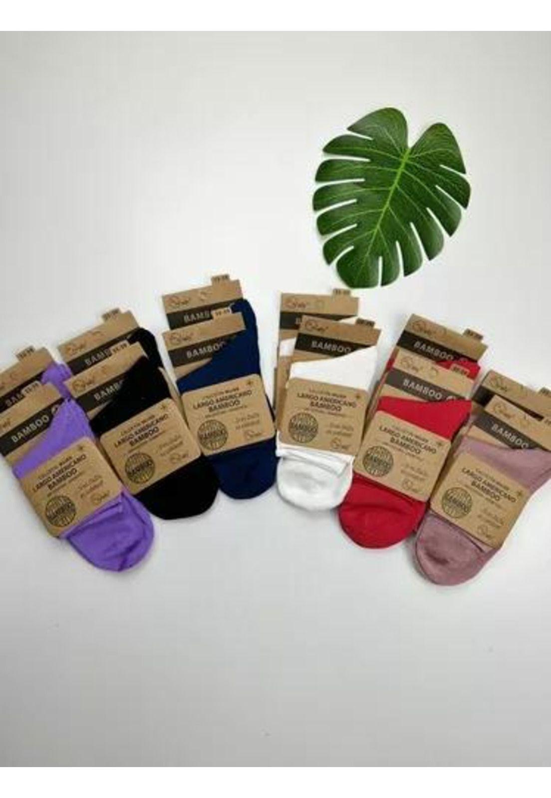 Calcetines de bambú para mujer, diabéticos, sin costuras, 12 unidades, multicolor-2