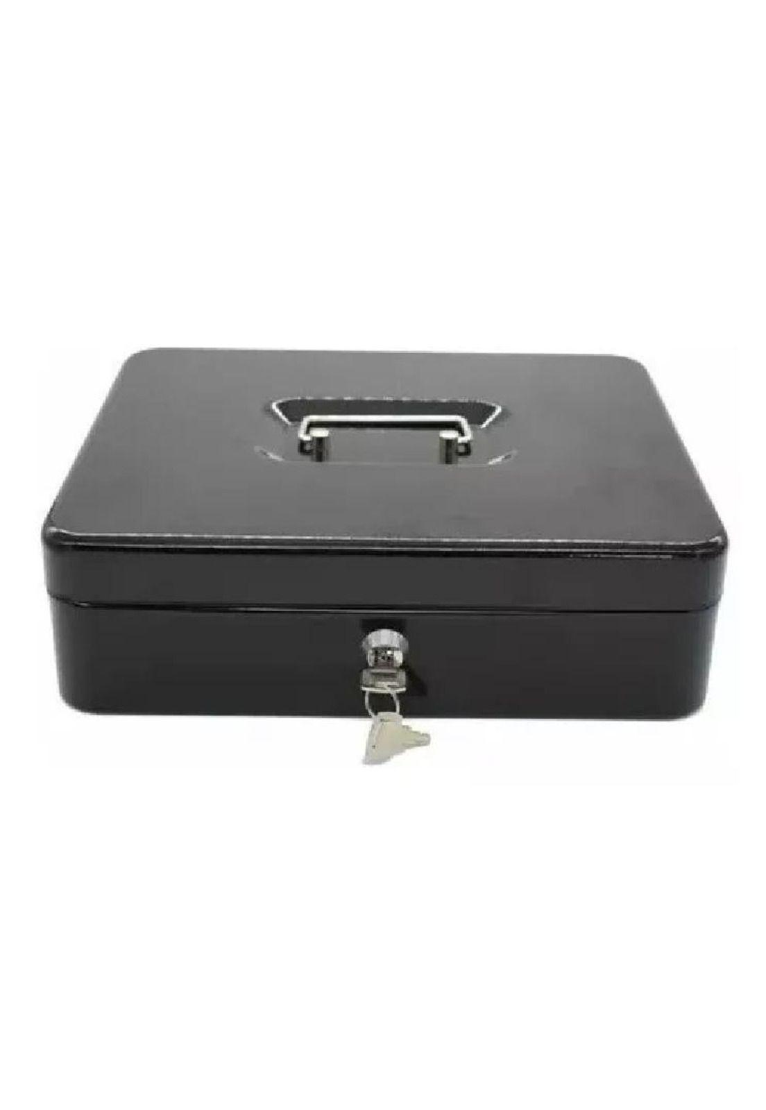 Caja organizadora de dinero negra con llave de seguridad ...-4