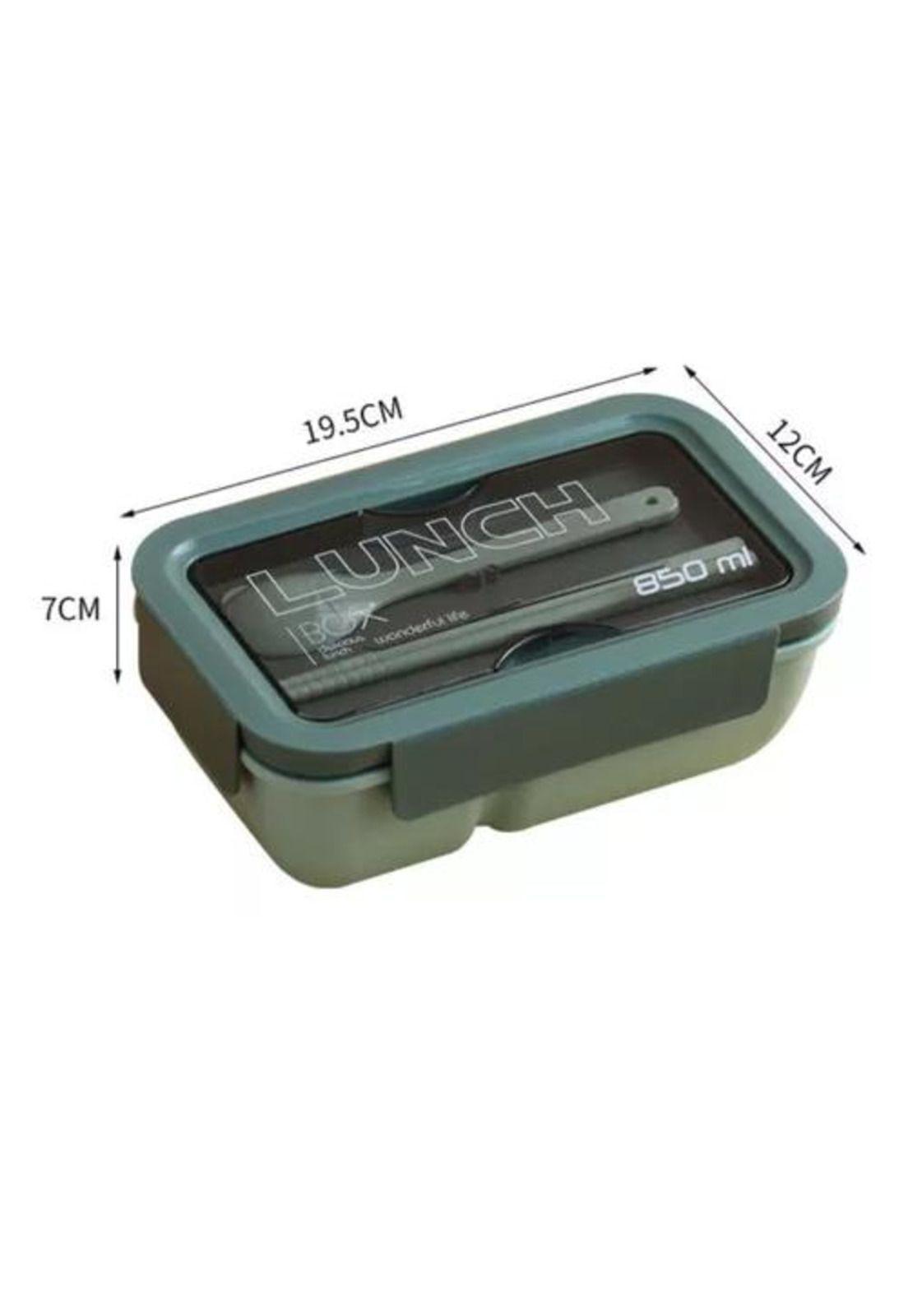 Lonchera Lunchbox - 2 Niveles con Cuchara y Palitos de Sushi - 850 ml - Color Verde-0