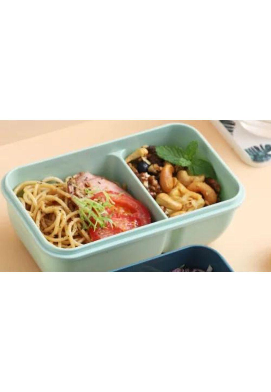 Lonchera Lunchbox - 2 Niveles con Cuchara y Palitos de Sushi - 850 ml - Color Verde-1