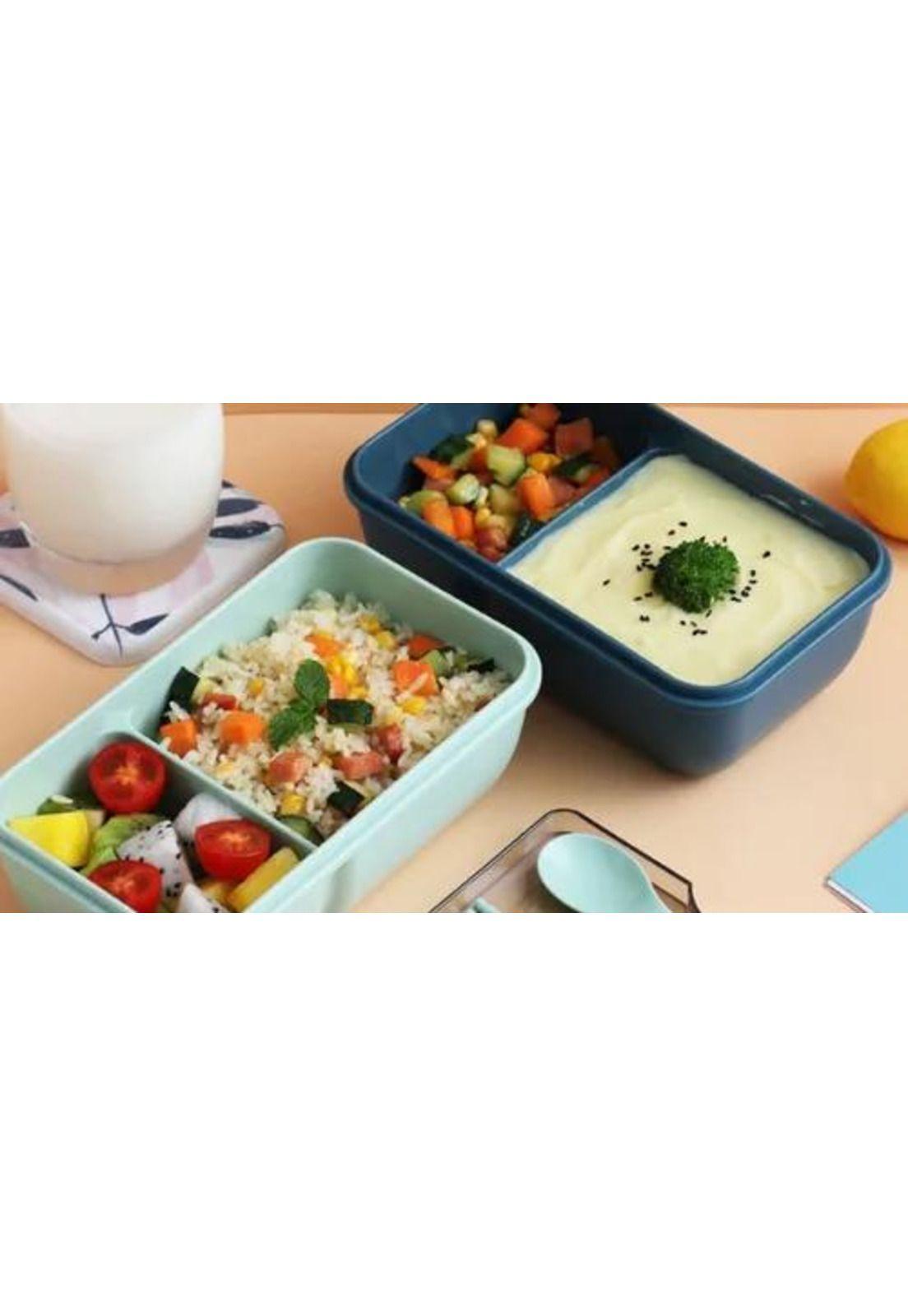 Lonchera Lunchbox - 2 Niveles con Cuchara y Palitos de Sushi - 850 ml - Color Verde-2