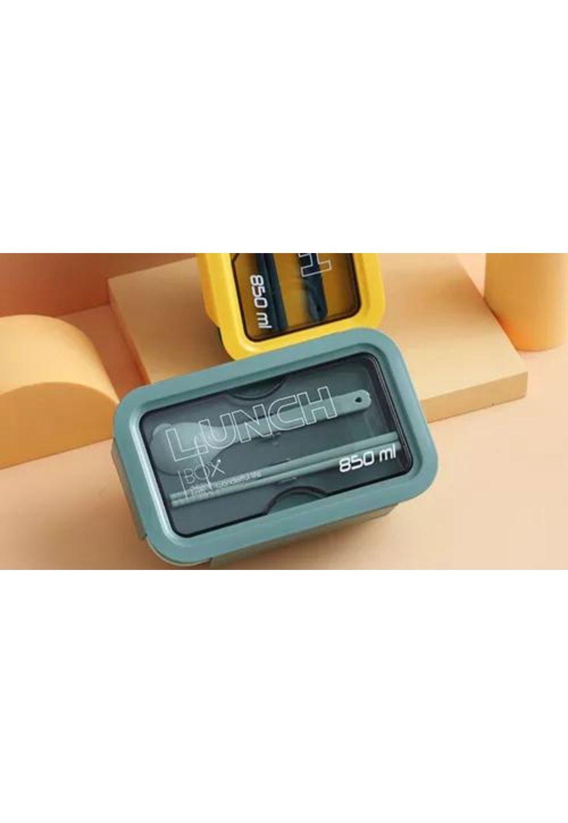 Lonchera Lunchbox - 2 Niveles con Cuchara y Palitos de Sushi - 850 ml - Color Verde-3