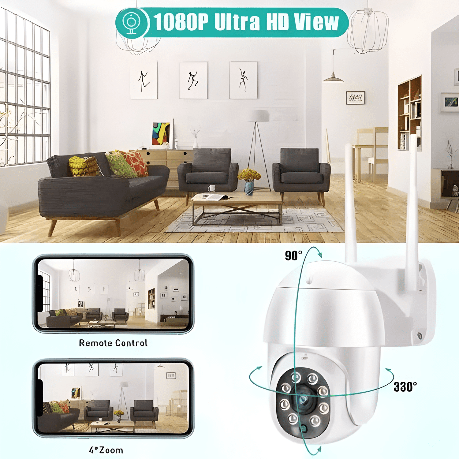 Smart Camara Ip Wifi Alarma Exterior Anti Agua Ip66 / 221028-2