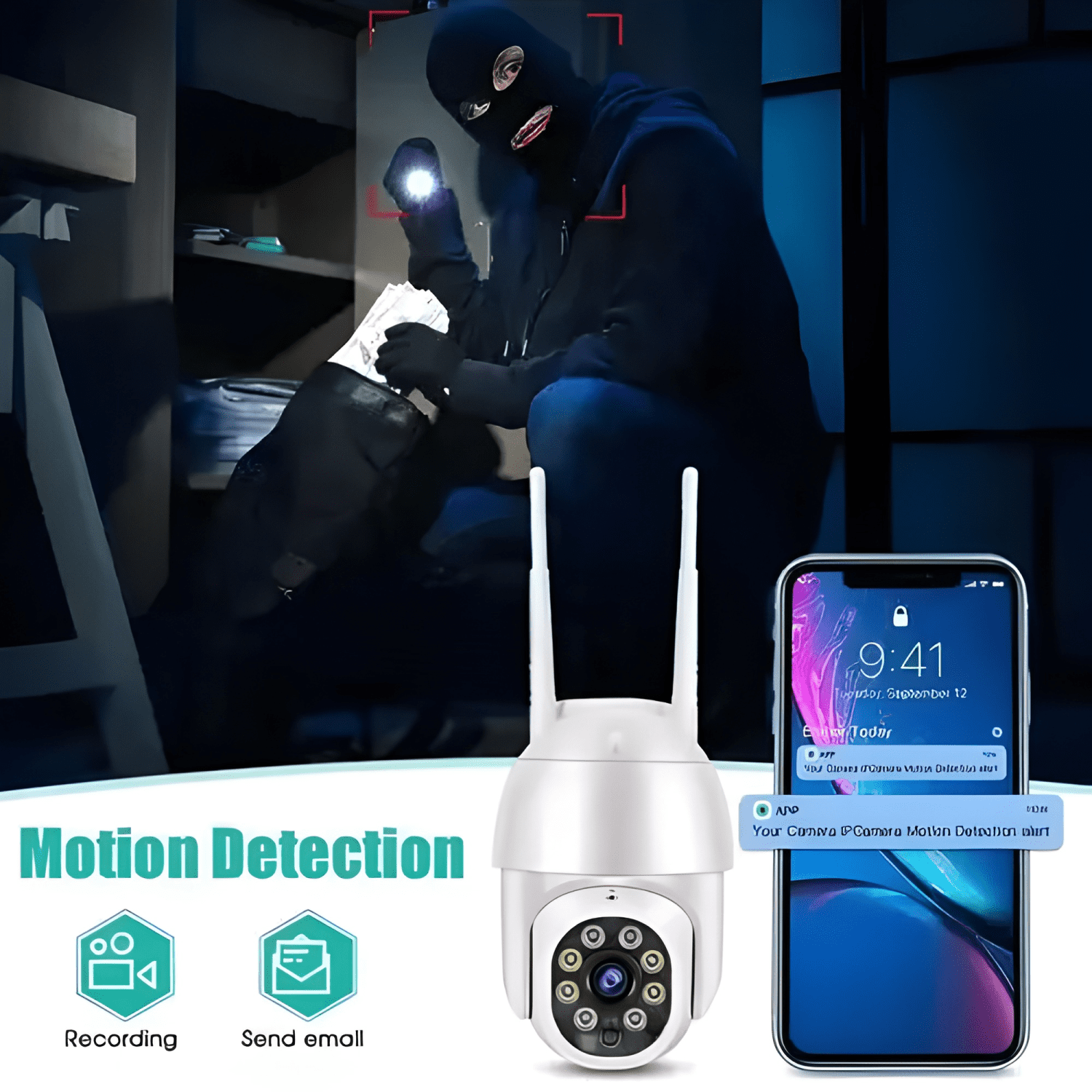 Smart Camara Ip Wifi Alarma Exterior Anti Agua Ip66 / 221028-3