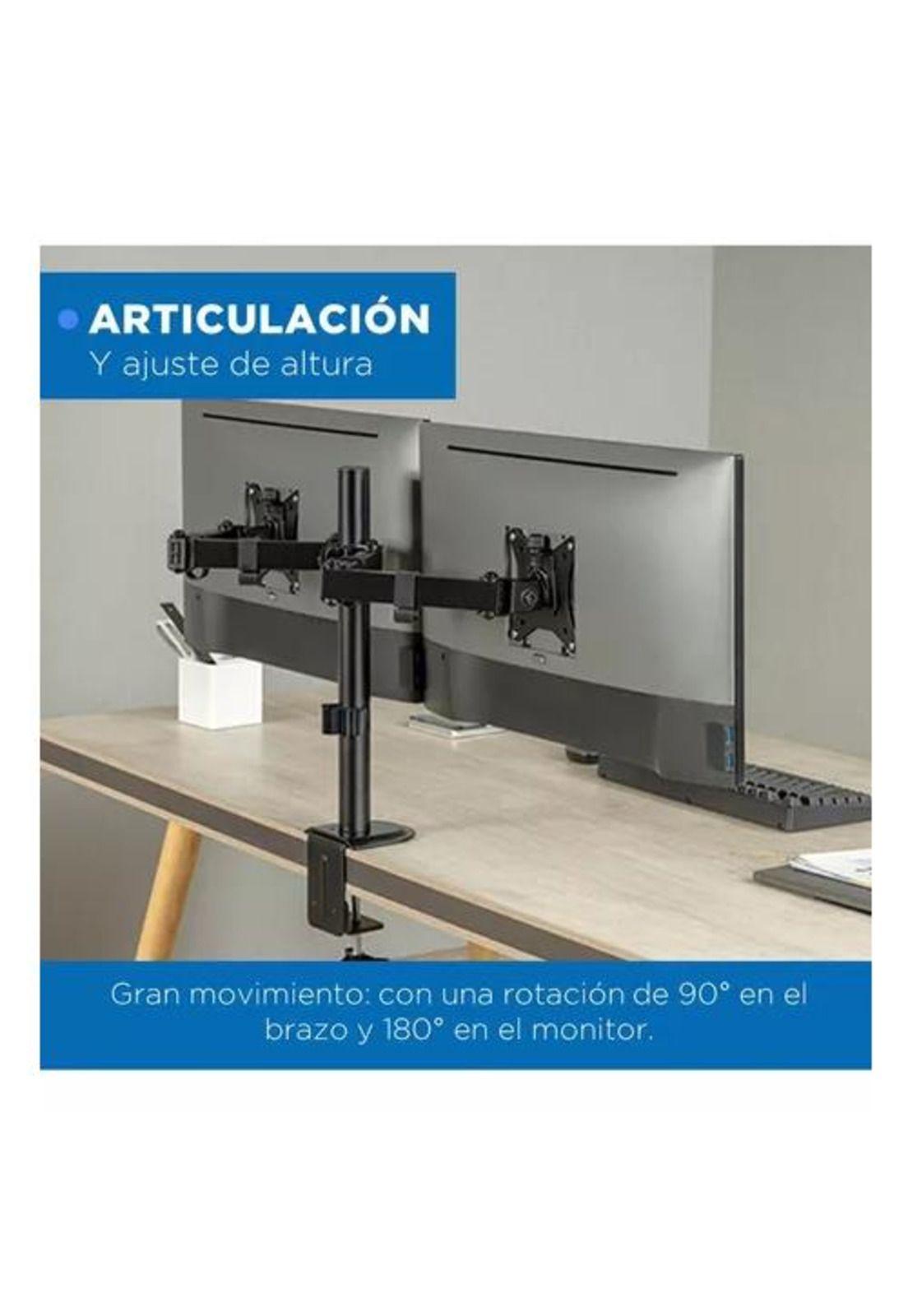 Brazo soporte doble para 2 monitores en base de escritorio-3