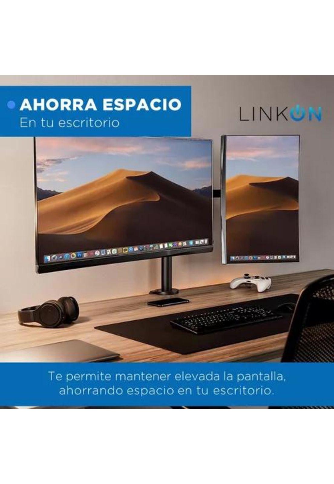 Brazo soporte doble para 2 monitores en base de escritorio-4