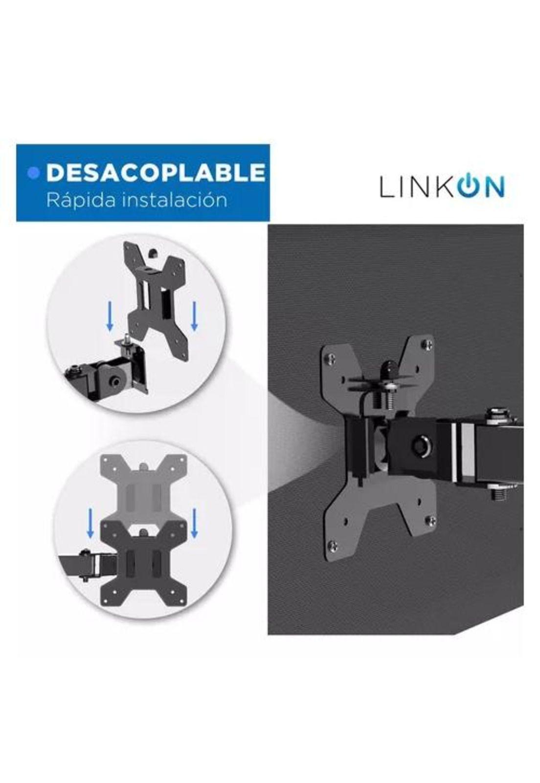 Brazo soporte doble para 2 monitores en base de escritorio-5