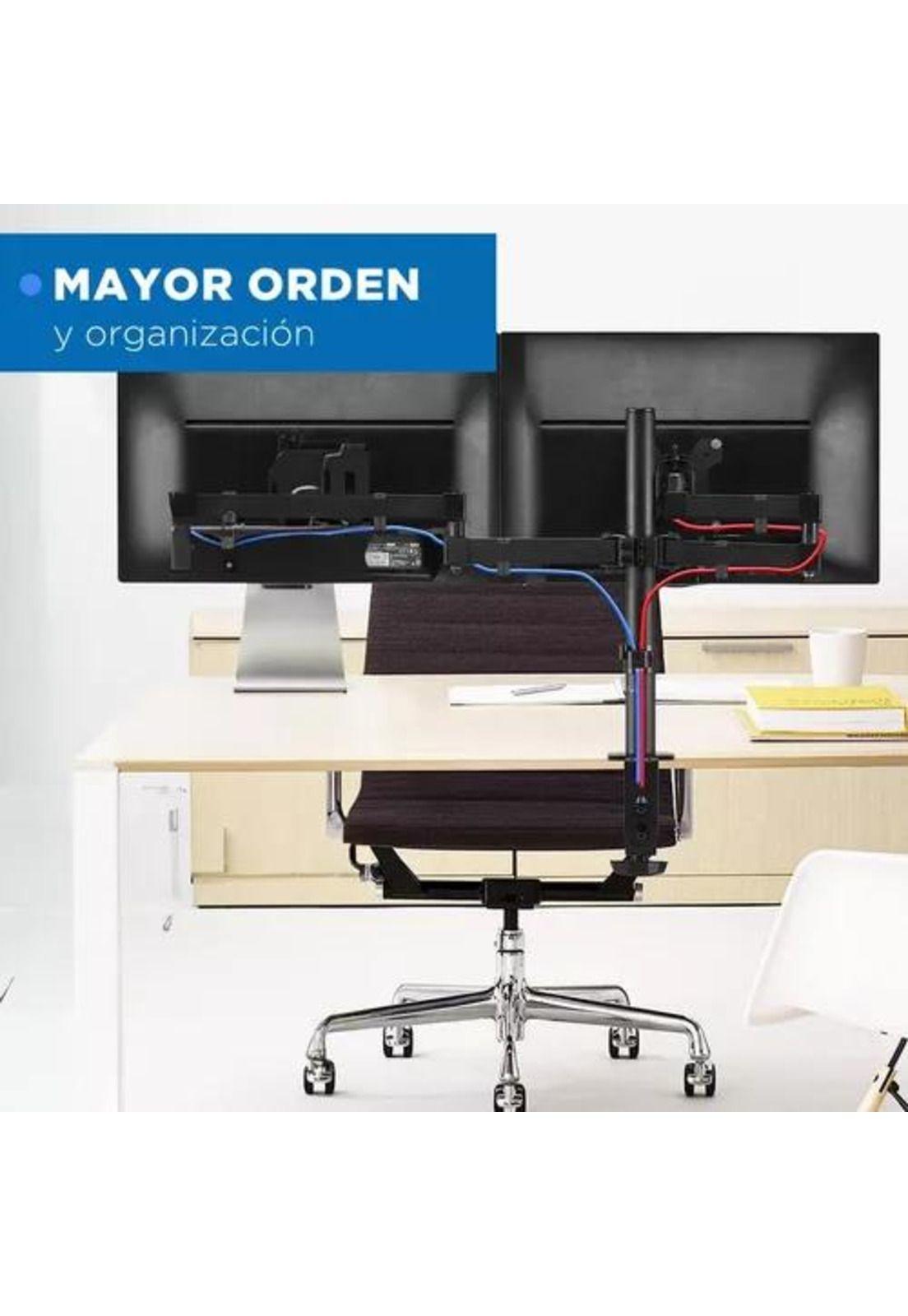 Brazo soporte doble para 2 monitores en base de escritorio-6