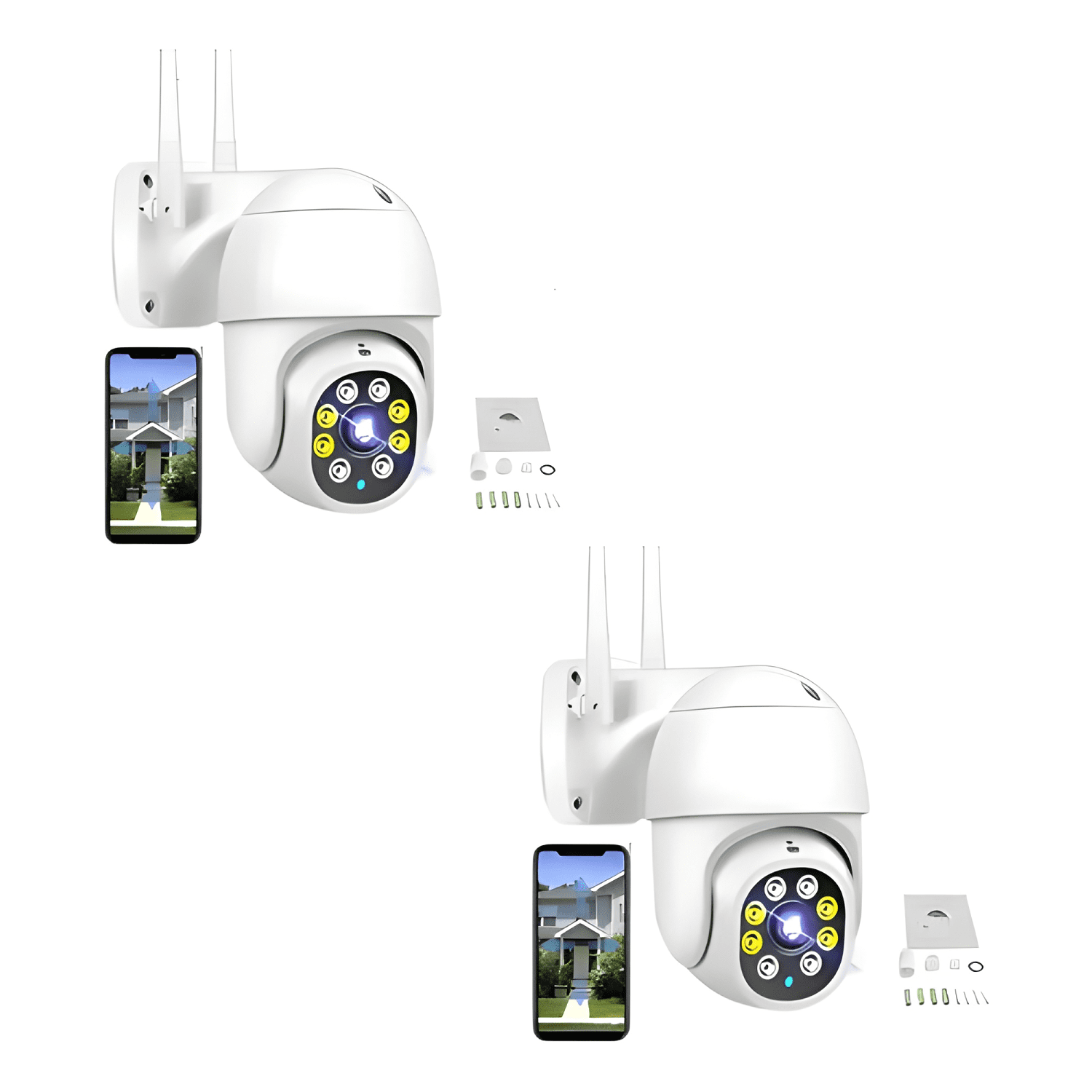 Pack X2 Camara Ip Wifi Exterior 1080p Inalambrica Hd Plus-0