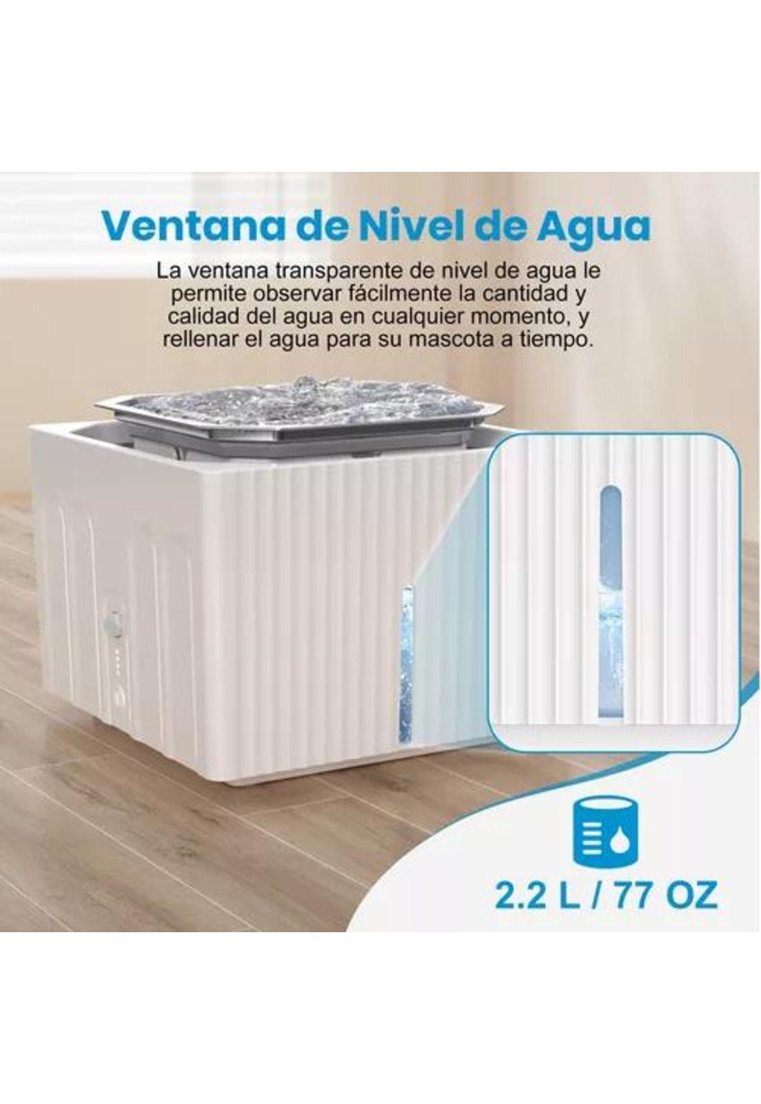 Fuente Bebedero - Dispensador de Agua Inalámbrico, Filtros, 2.2L-5
