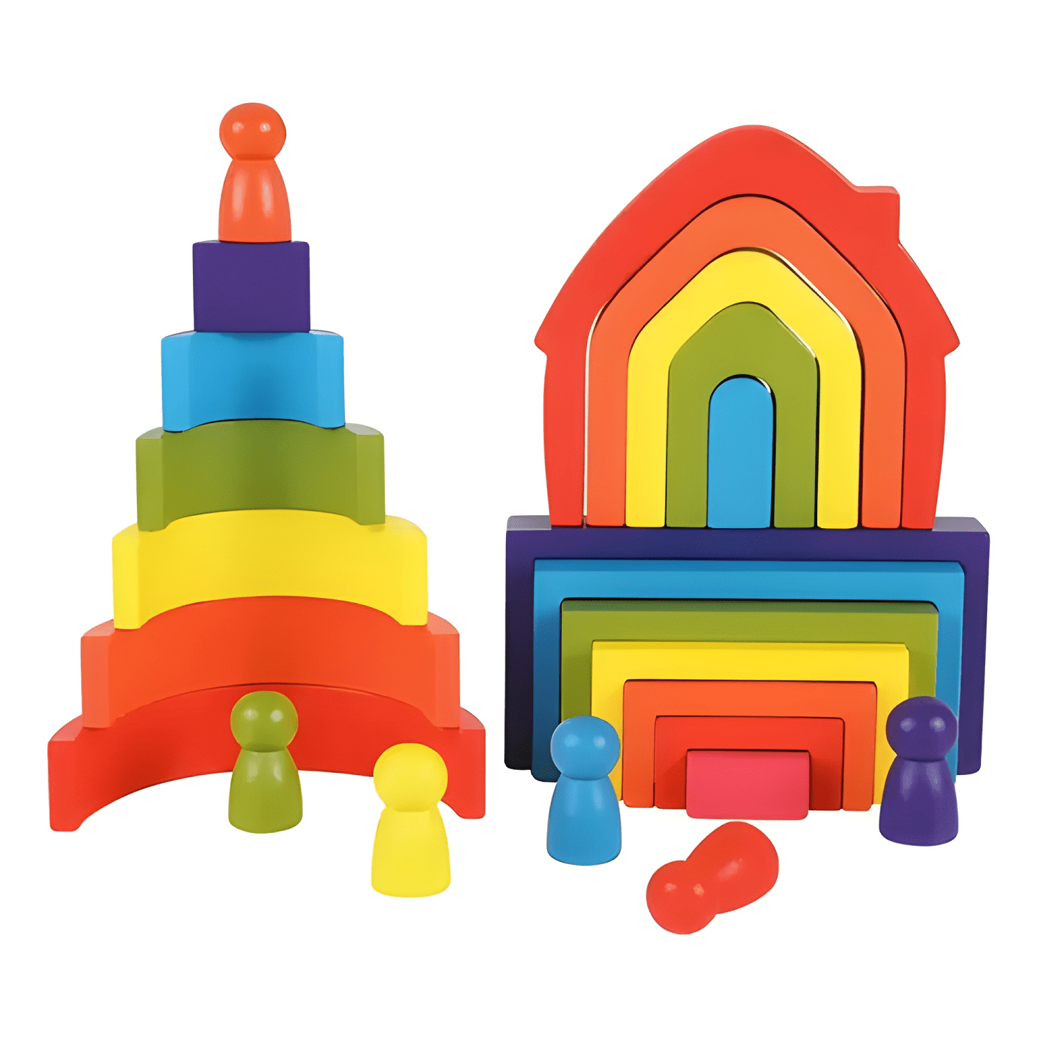 Arcoíris de madera 24 piezas multi juegos #1 Protech | Paris.cl