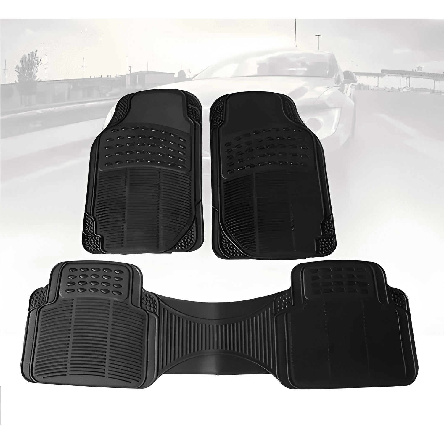 Set 3 Piezas Pisos De Goma Para Vehículos Universal Auto-1