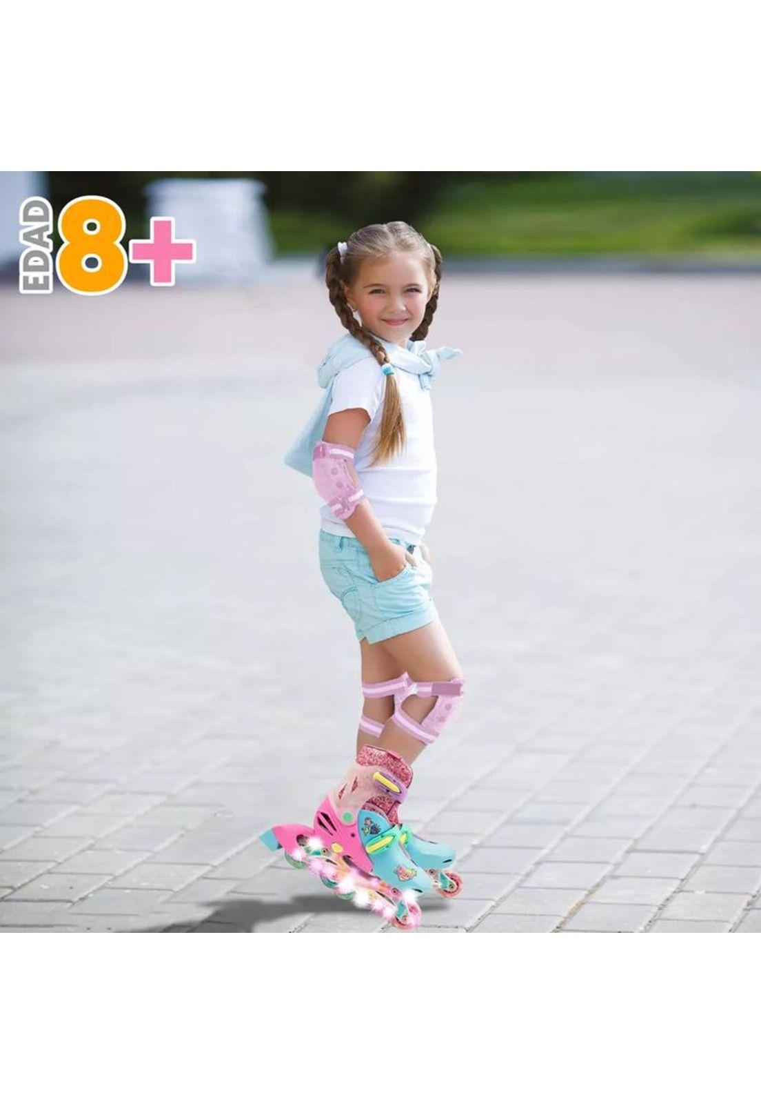 Patines en línea Rush Girl-2025 ajustables T 34-37, rosado-3