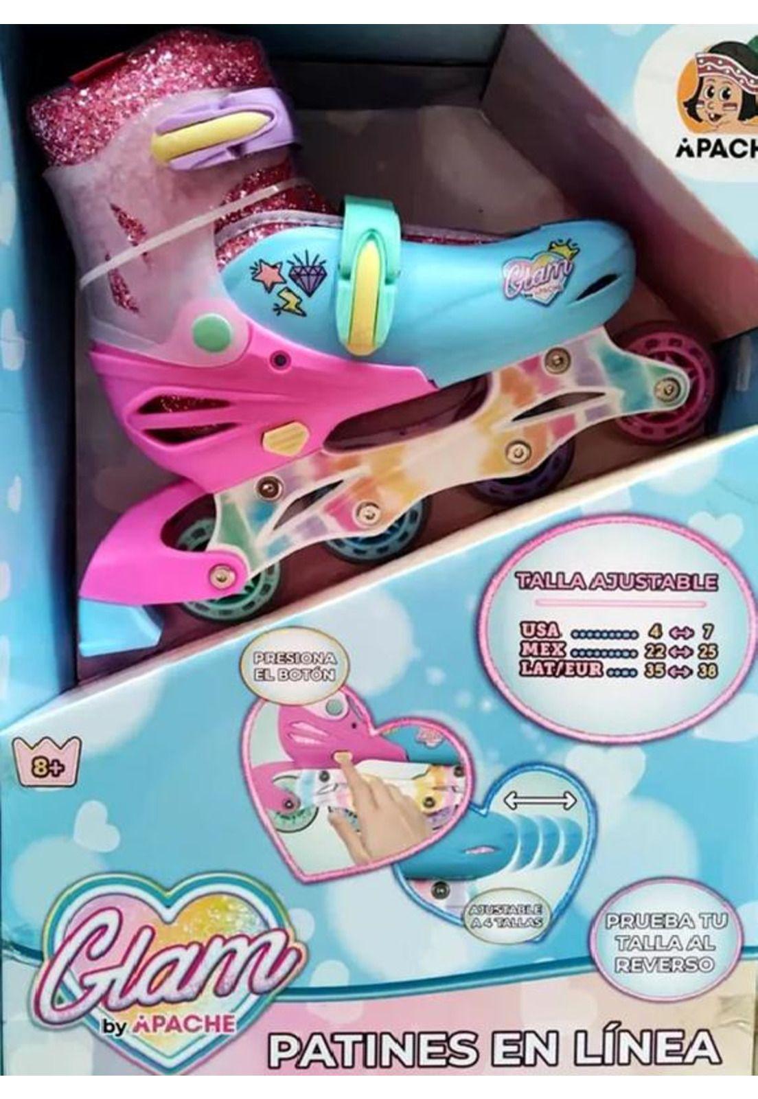 Patines en línea Rush Girl-2025 ajustables T 34-37, rosado-4