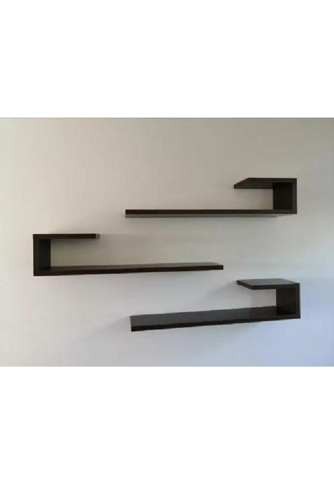 Juego de Repisas Flotantes Modelo Culebra Negro-0