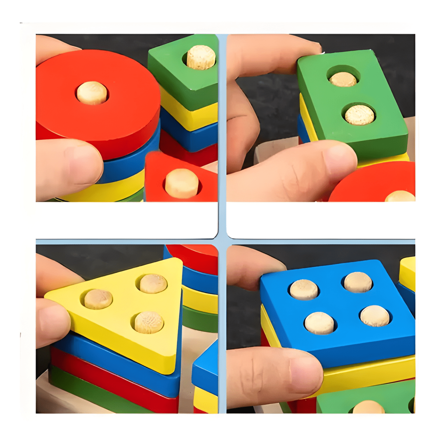 Juguetes aprendizaje de madera didáctico para niños bebés #2-3