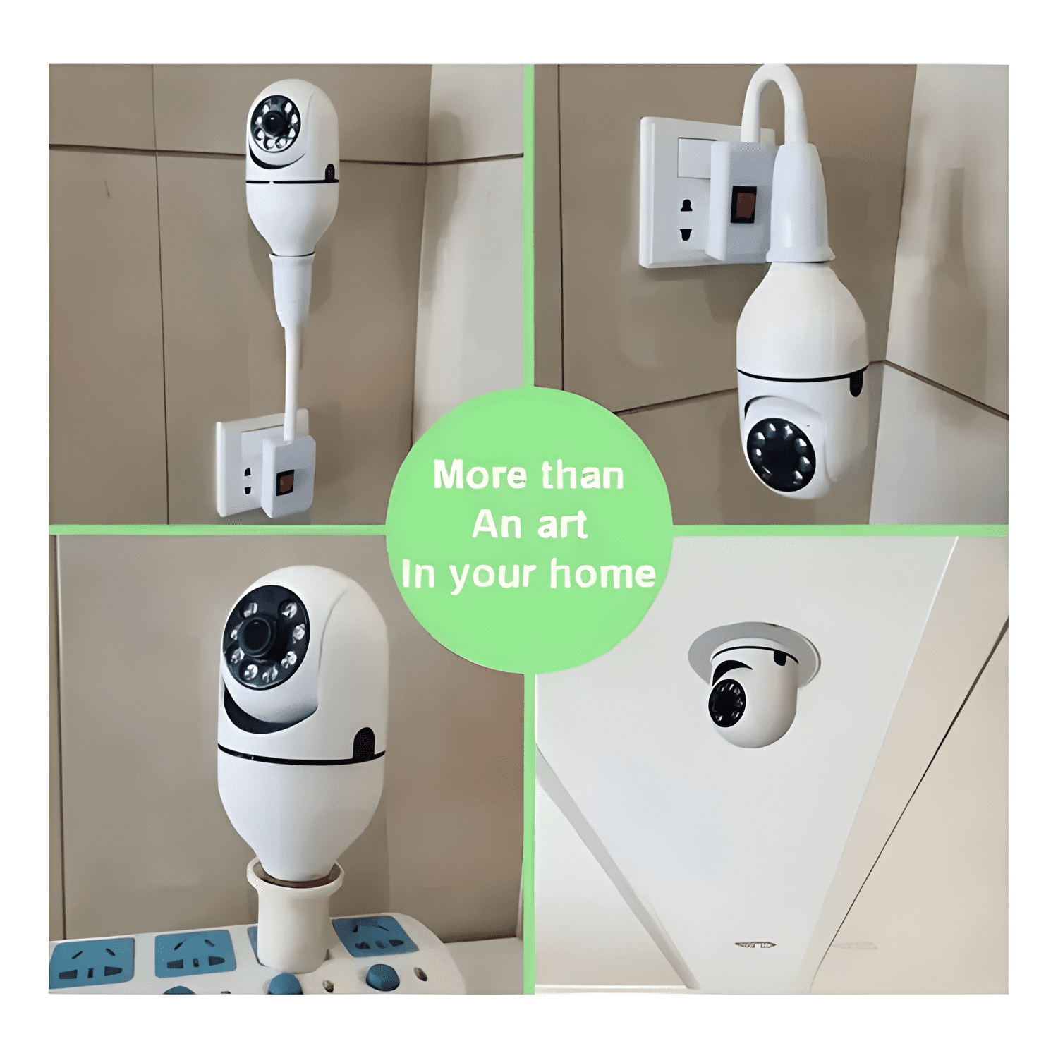 Camara Ip de Seguridad Ampolleta Motorizada 360° E27 Blanco-3