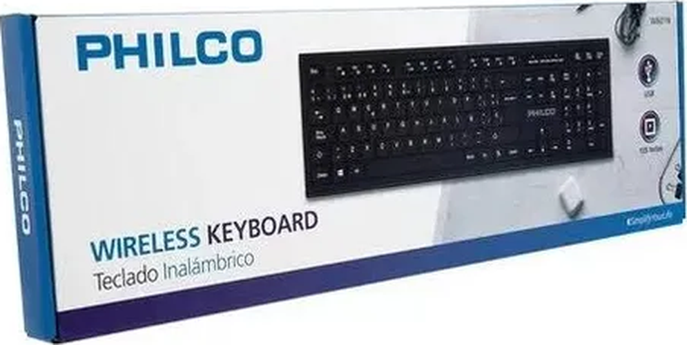 Teclado inalámbrico philco w601 2.4ghz negro-1