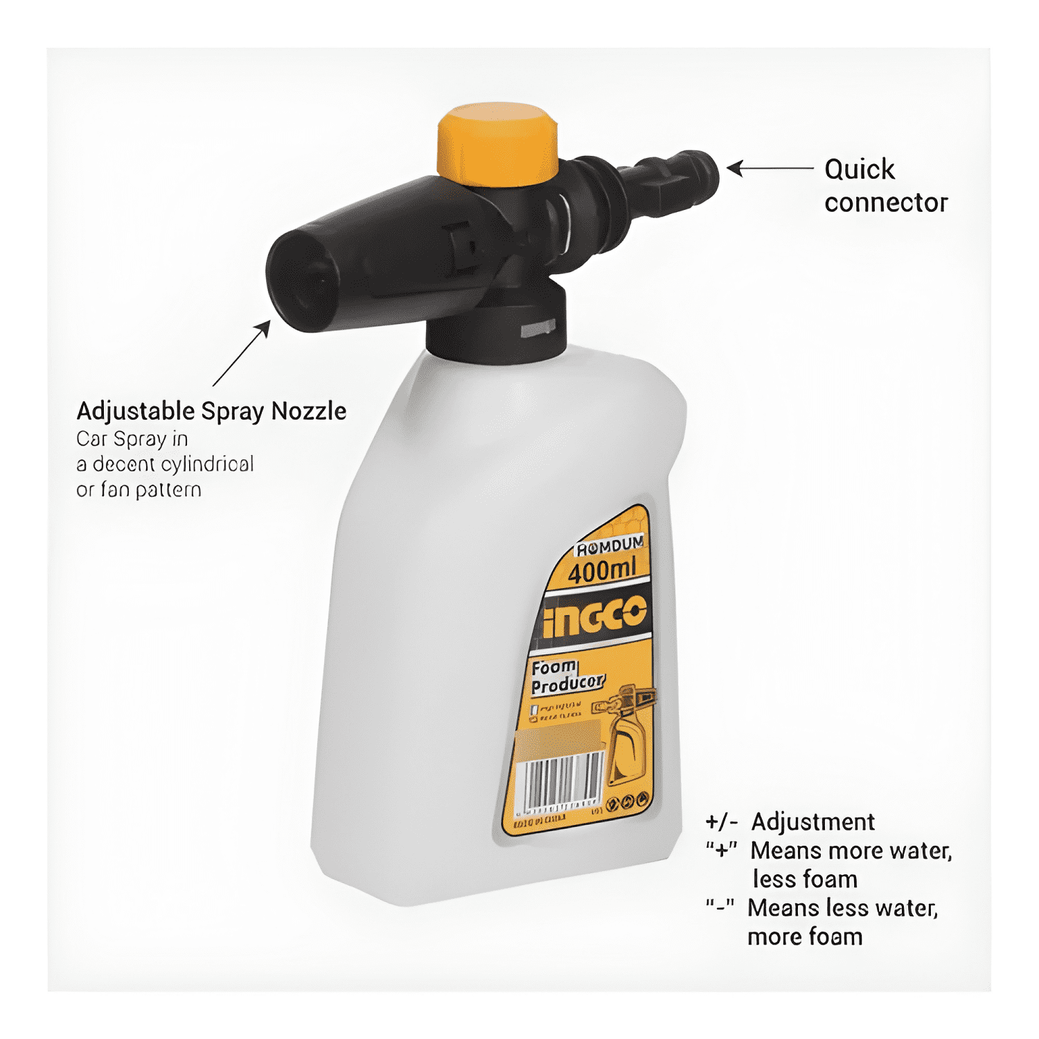 Recipiente De Jabón 400 Ml Para Hidrolavadora Ingco Amfp4002-4