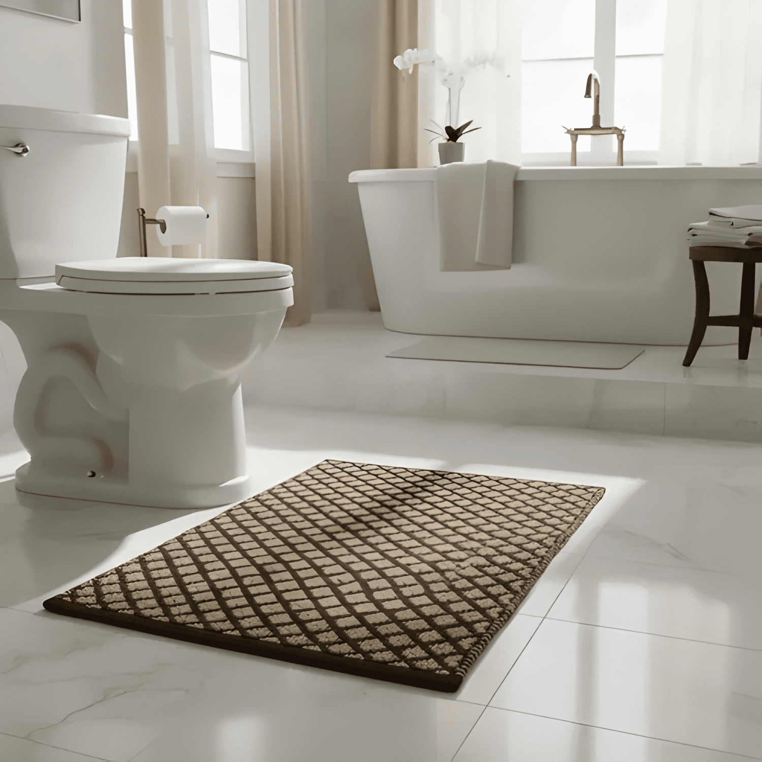 Alfombra Para Baño 50x80 Cm Color Marrón-2