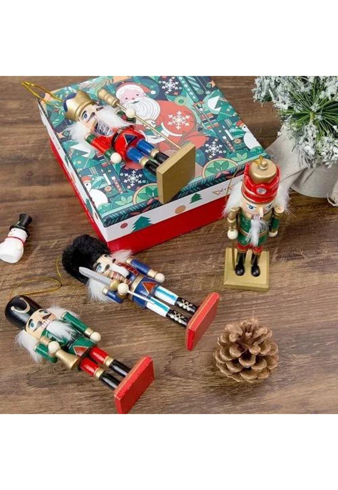 X4 cascanueces navideños adornos para árbol de Navidad multicolor-5