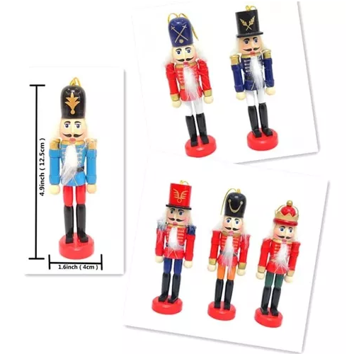 X4 cascanueces navideños adornos para árbol de Navidad multicolor-1