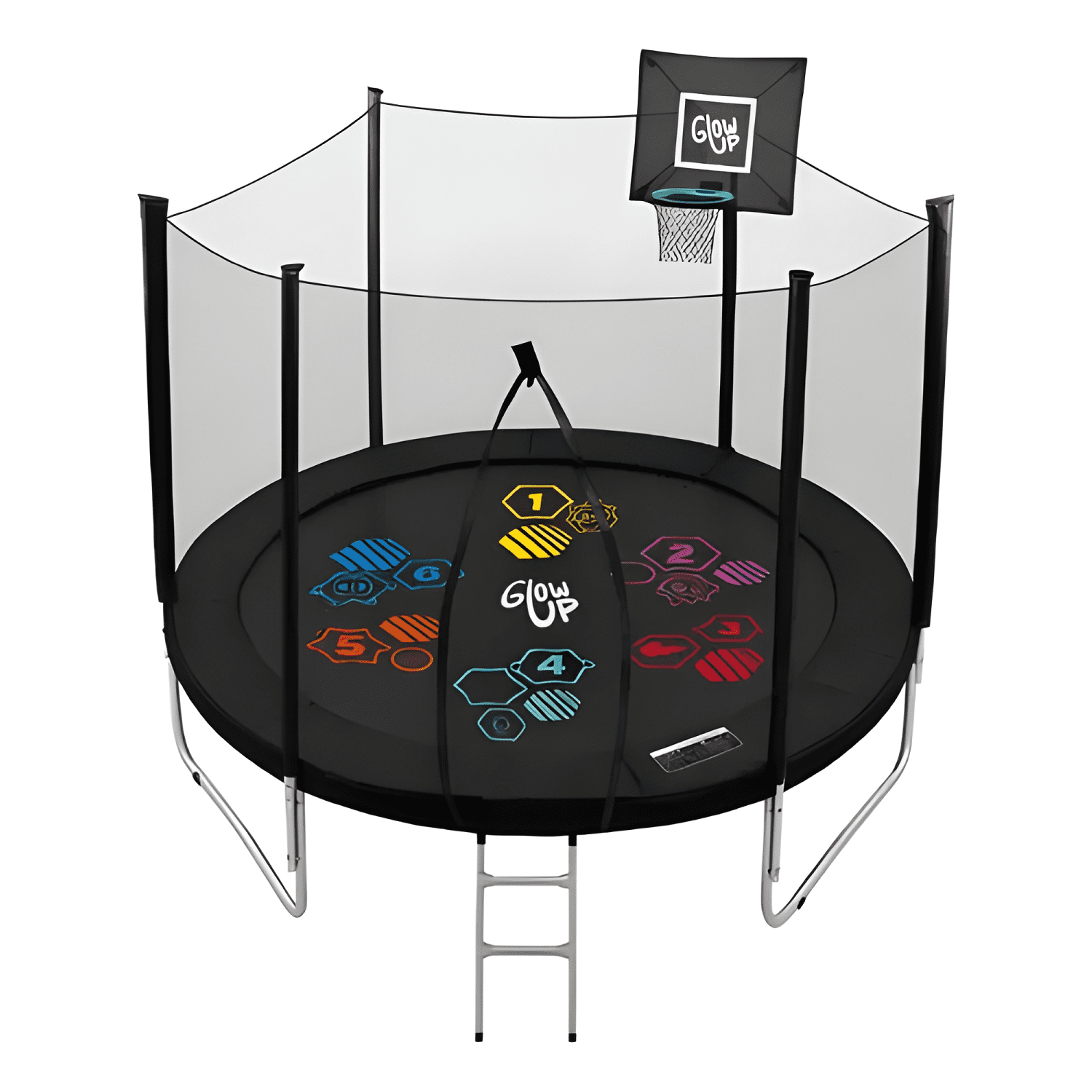 Cama elástica Glowup con aro de básquet 3,05 m multicolor-0