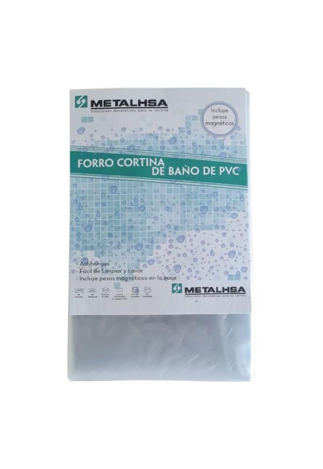 Forro para cortina de baño PVC 180 x 180 cm, color blanco-1