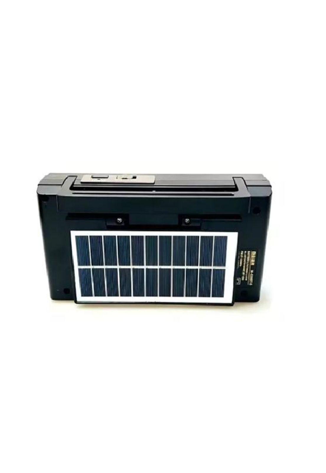 Radio vintage estilo antiguo, panel solar + luz + aux + USB, marrón-4