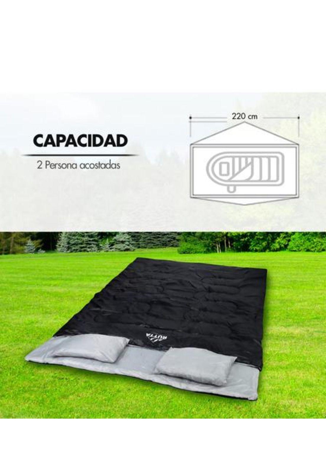 Saco de dormir 2 personas 300 grs, color negro 1617150-4