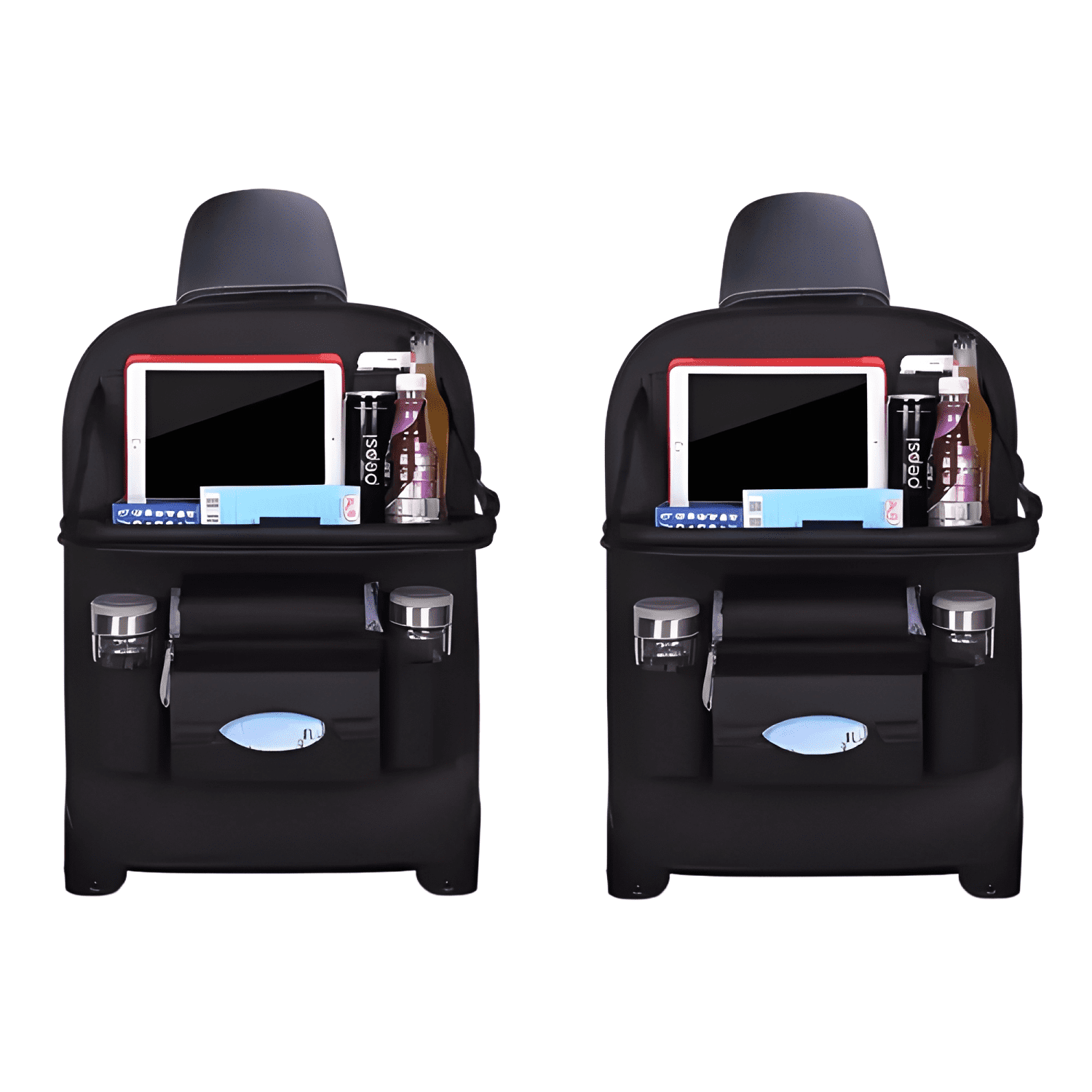 Ecocuero Organizador Auto Respaldo De Asiento Portavasos-0