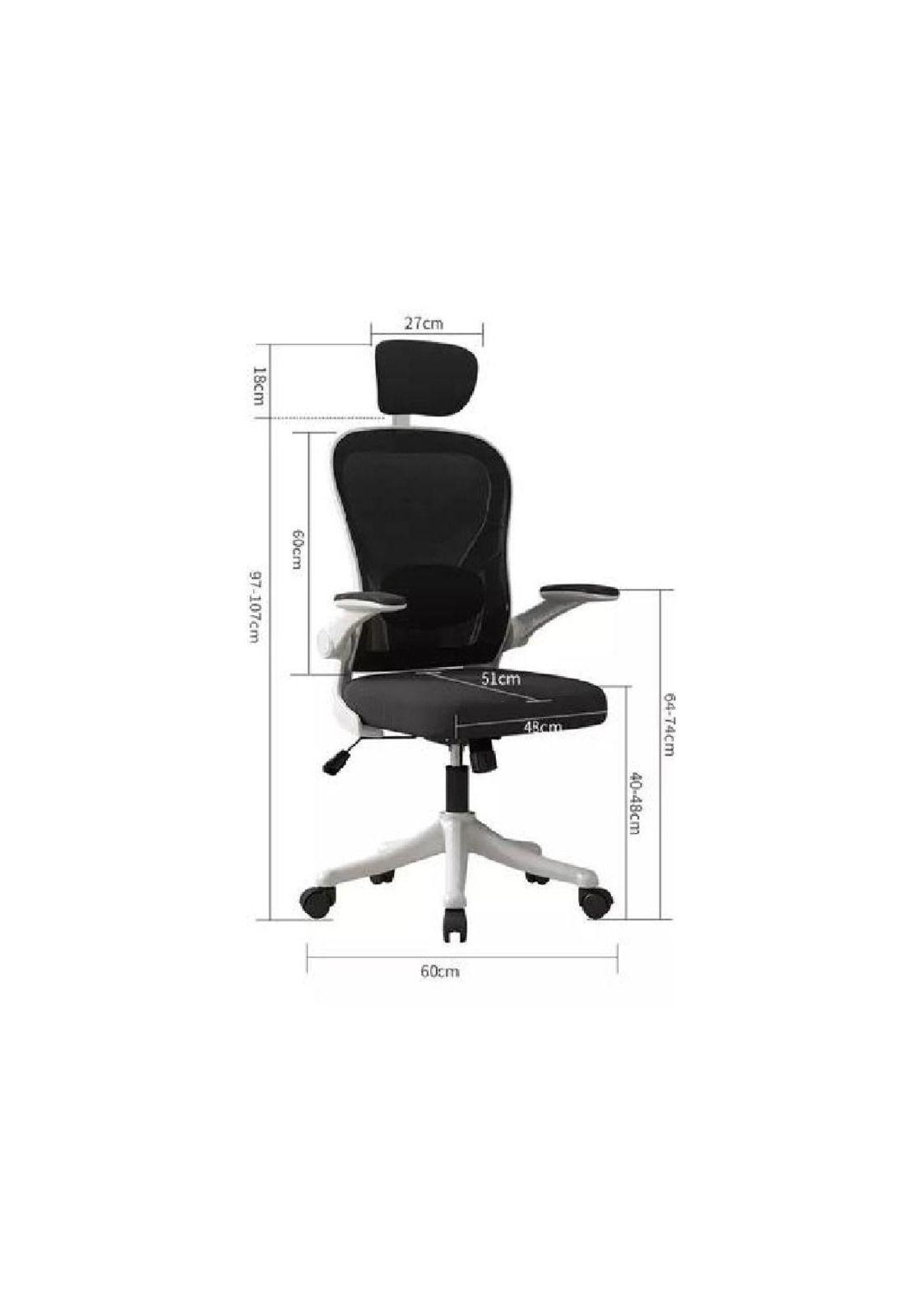 Silla de oficina ergonómica con soporte lumbar ajustable color negro-3