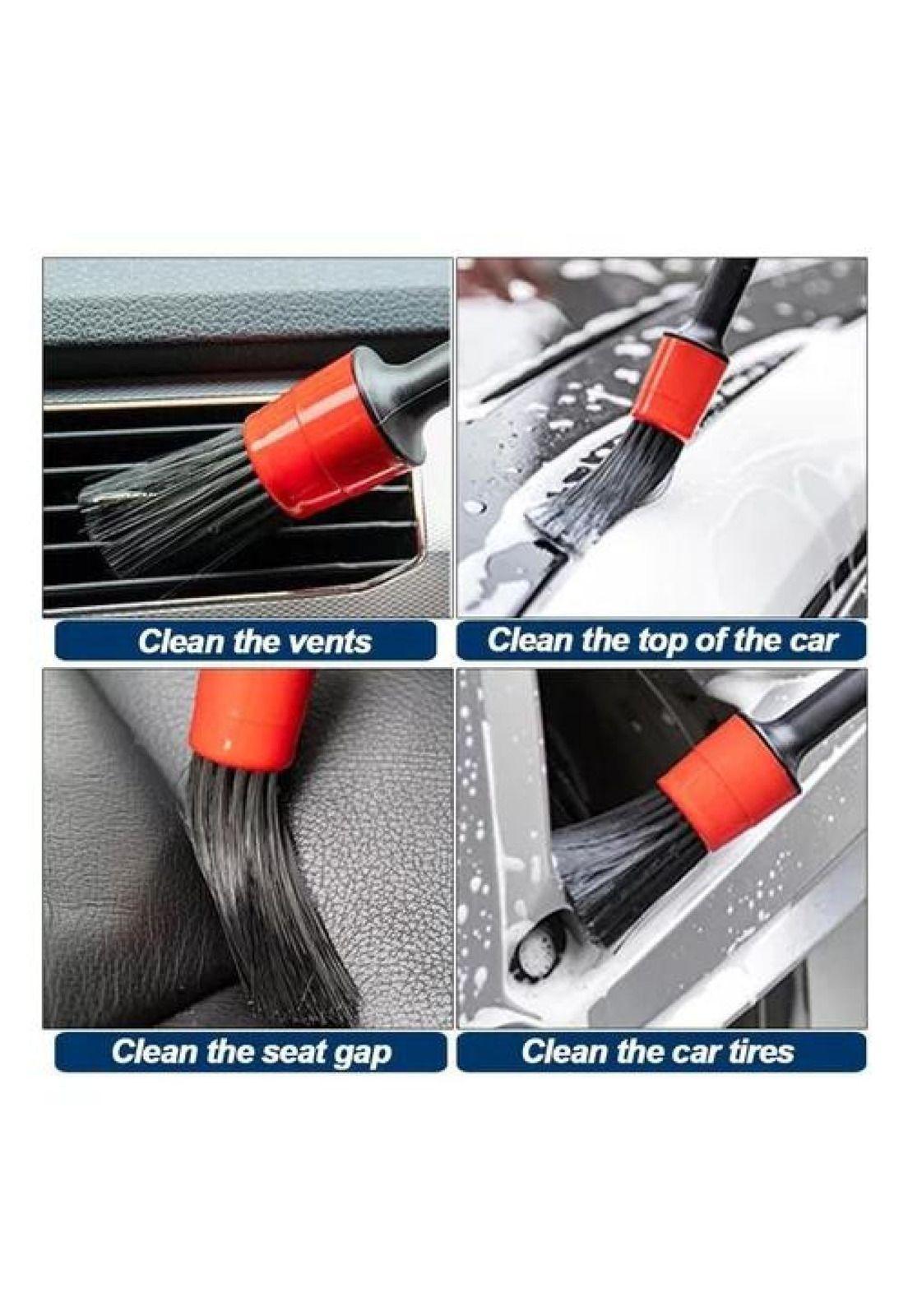 Kit de limpieza de auto, 21 piezas, interior y exterior, pads para taladro-2