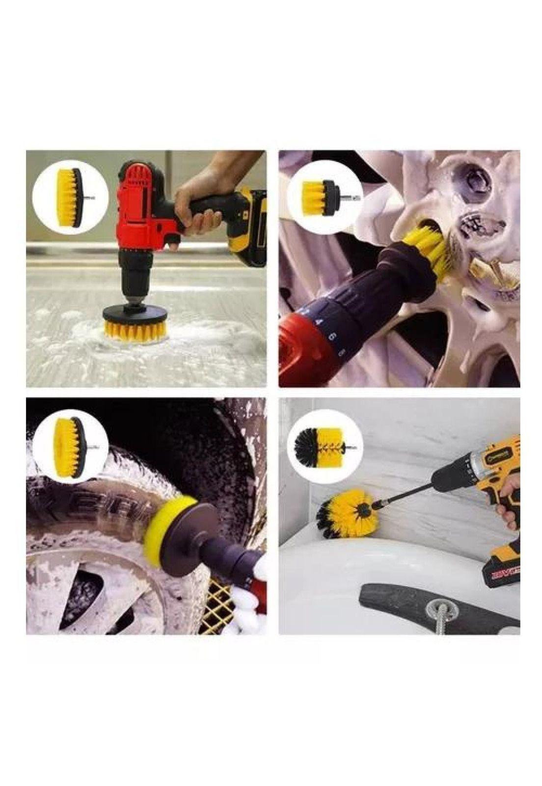 Kit de limpieza de auto, 21 piezas, interior y exterior, pads para taladro-4