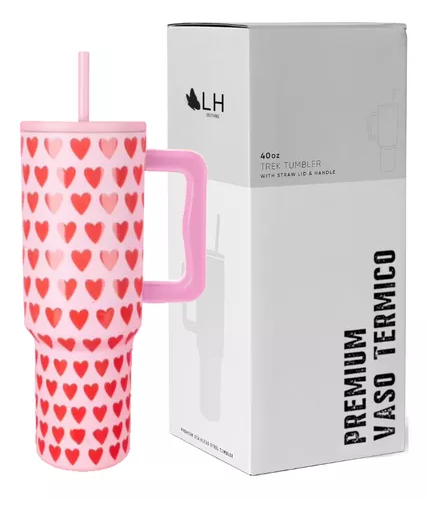 Vaso térmico mug, 1200 lt, acero inoxidable, corazones-1