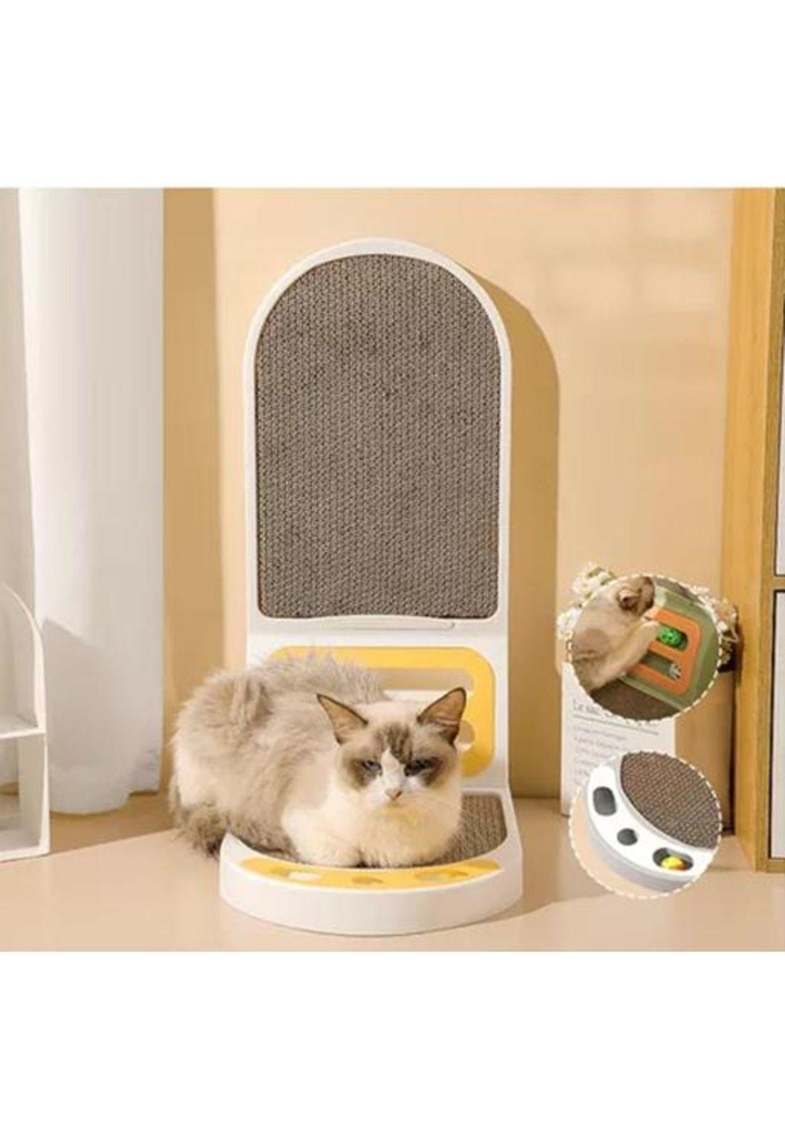 Centro entretención rascador cartón corrugado gatos gris-2