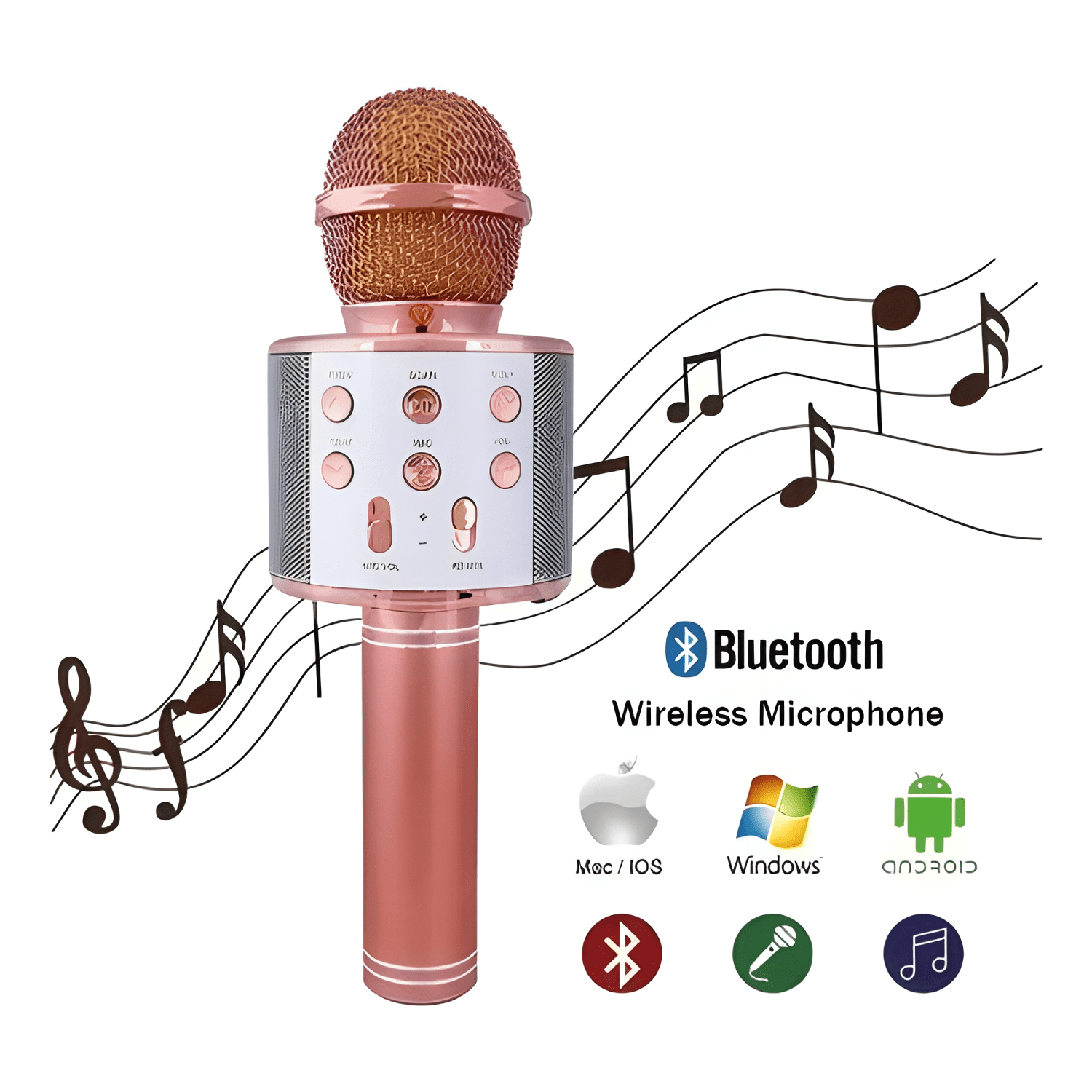 Micrófono inalámbrico portátil bluetooth de karaoke / Rosa-2
